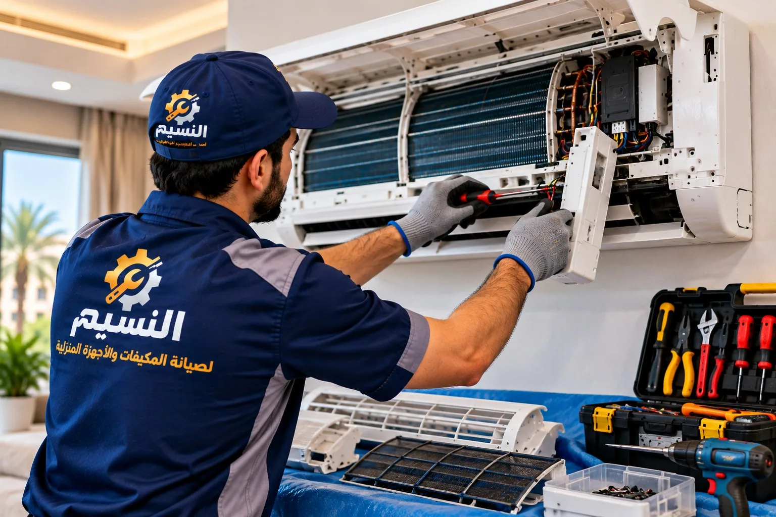 فحص وصيانة الوحدة الداخلية لمكيف سبليت بالرياض