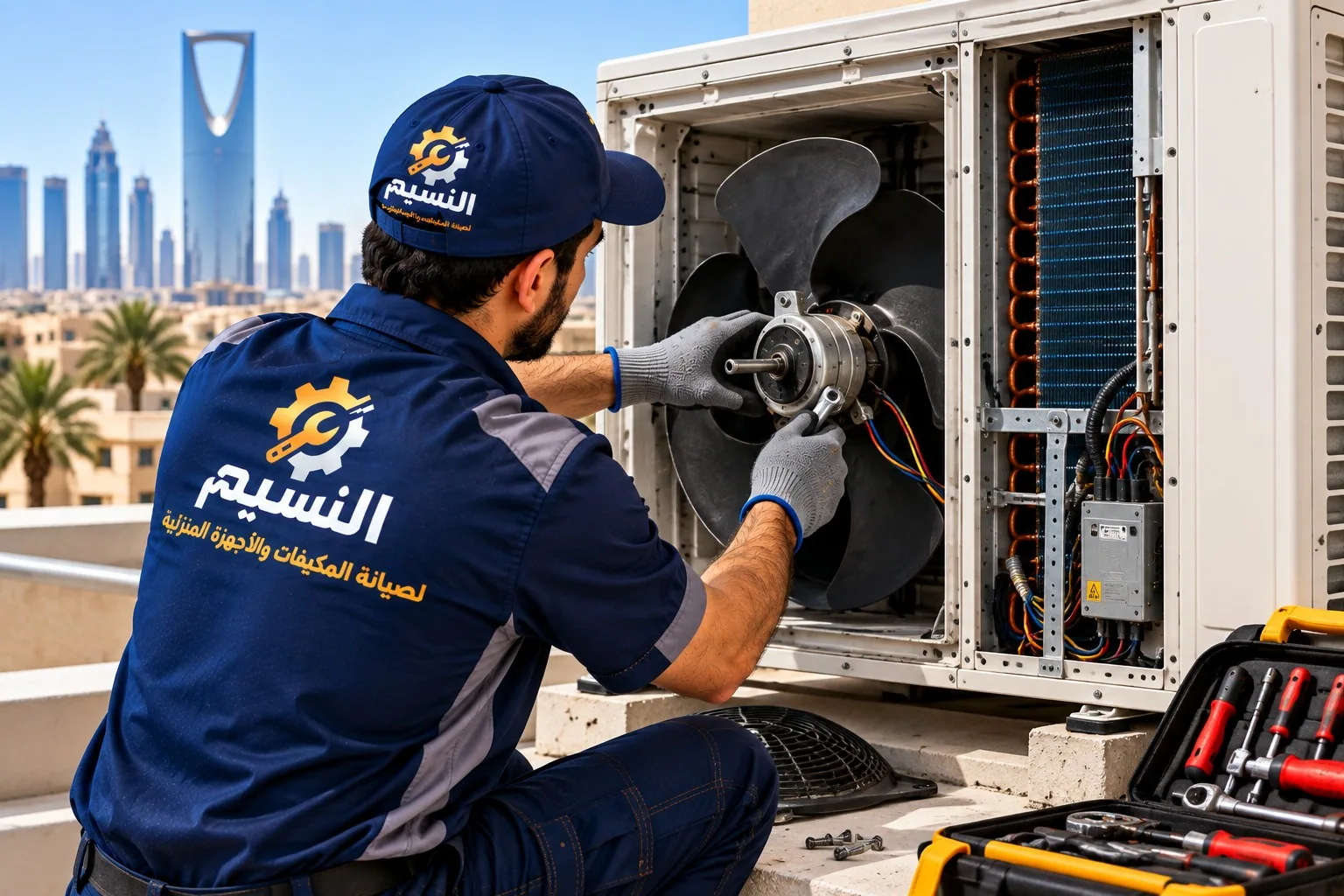 فحص الوحدة الخارجية والضاغط