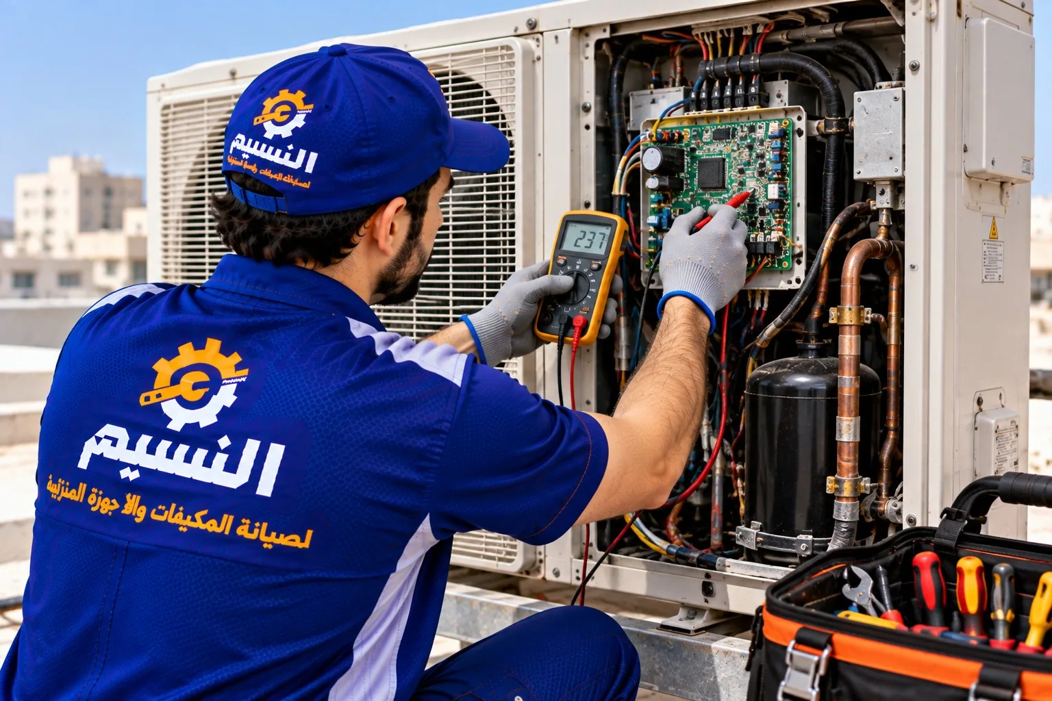 فحص لوحة الوحدة الخارجية