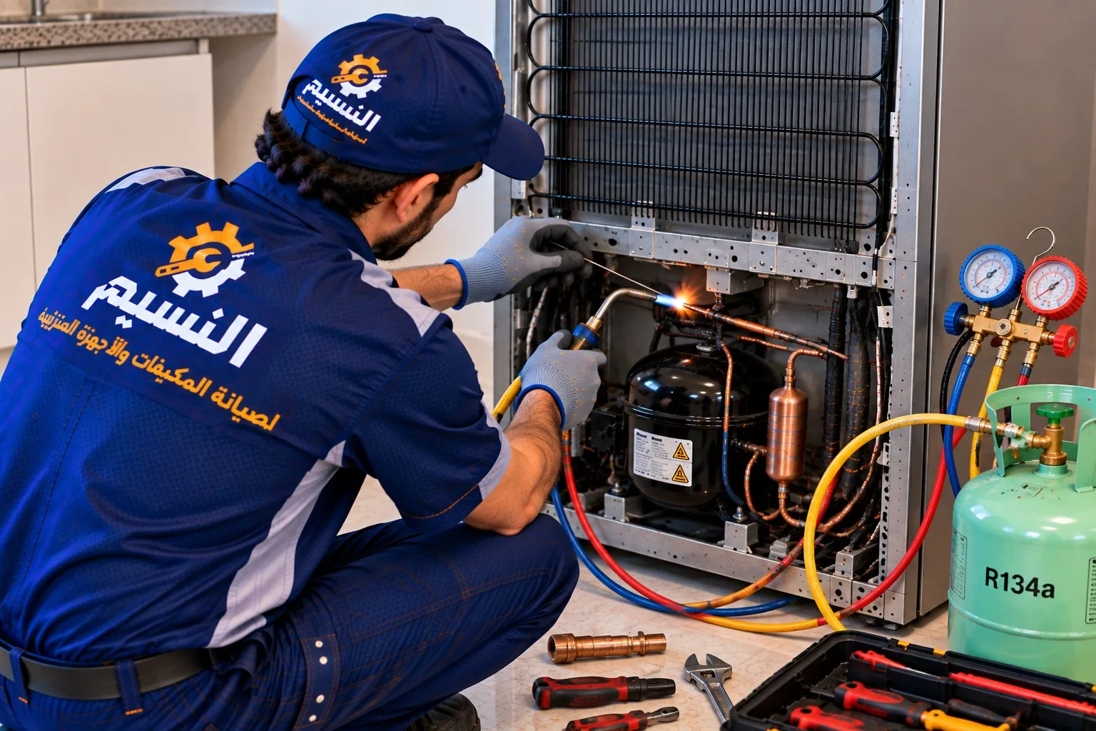 إصلاح دائرة التبريد واللحام